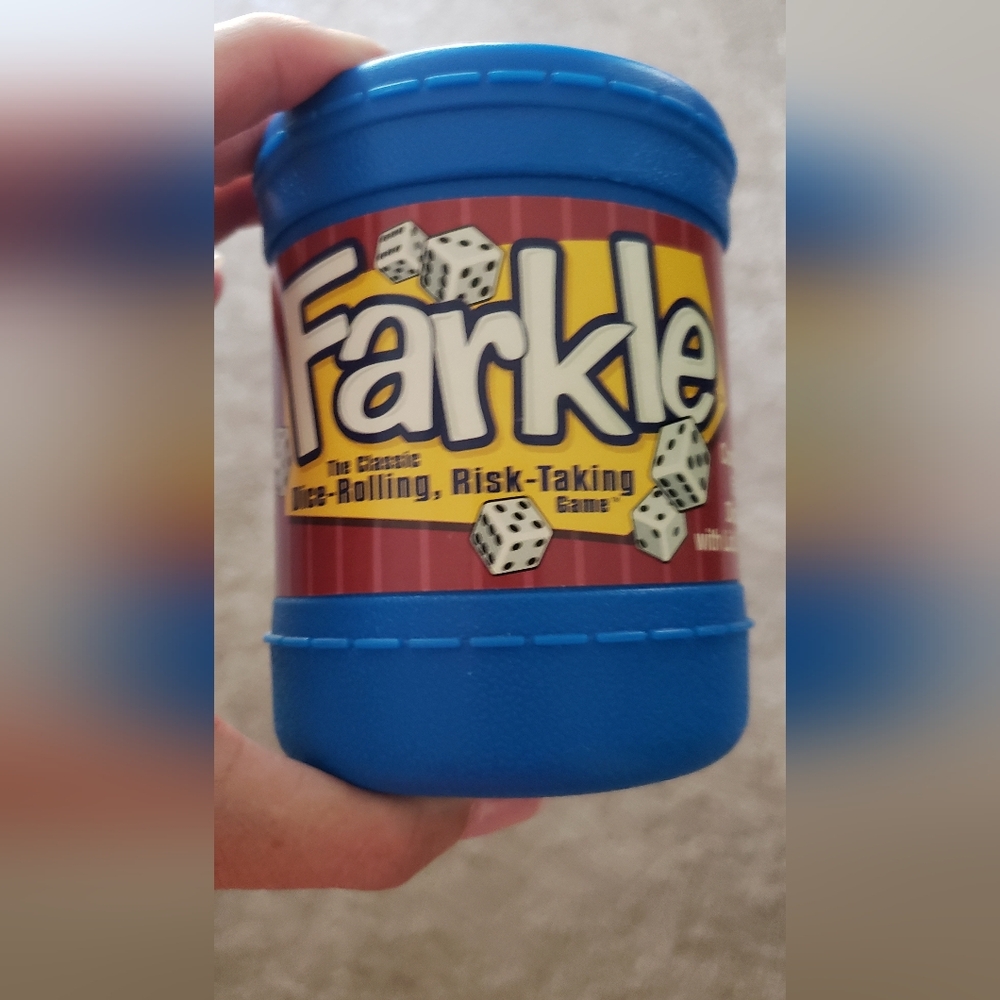 Farkle Dice Game With Blue Container